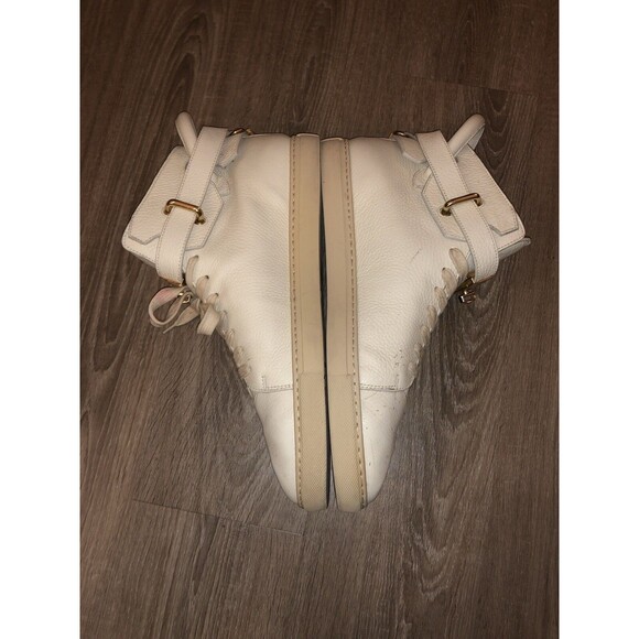 Men’s Buscemi 100MM White Hightop Sneaker #1007SP14 Designer Gold Detail (45) - Picture 3 of 4